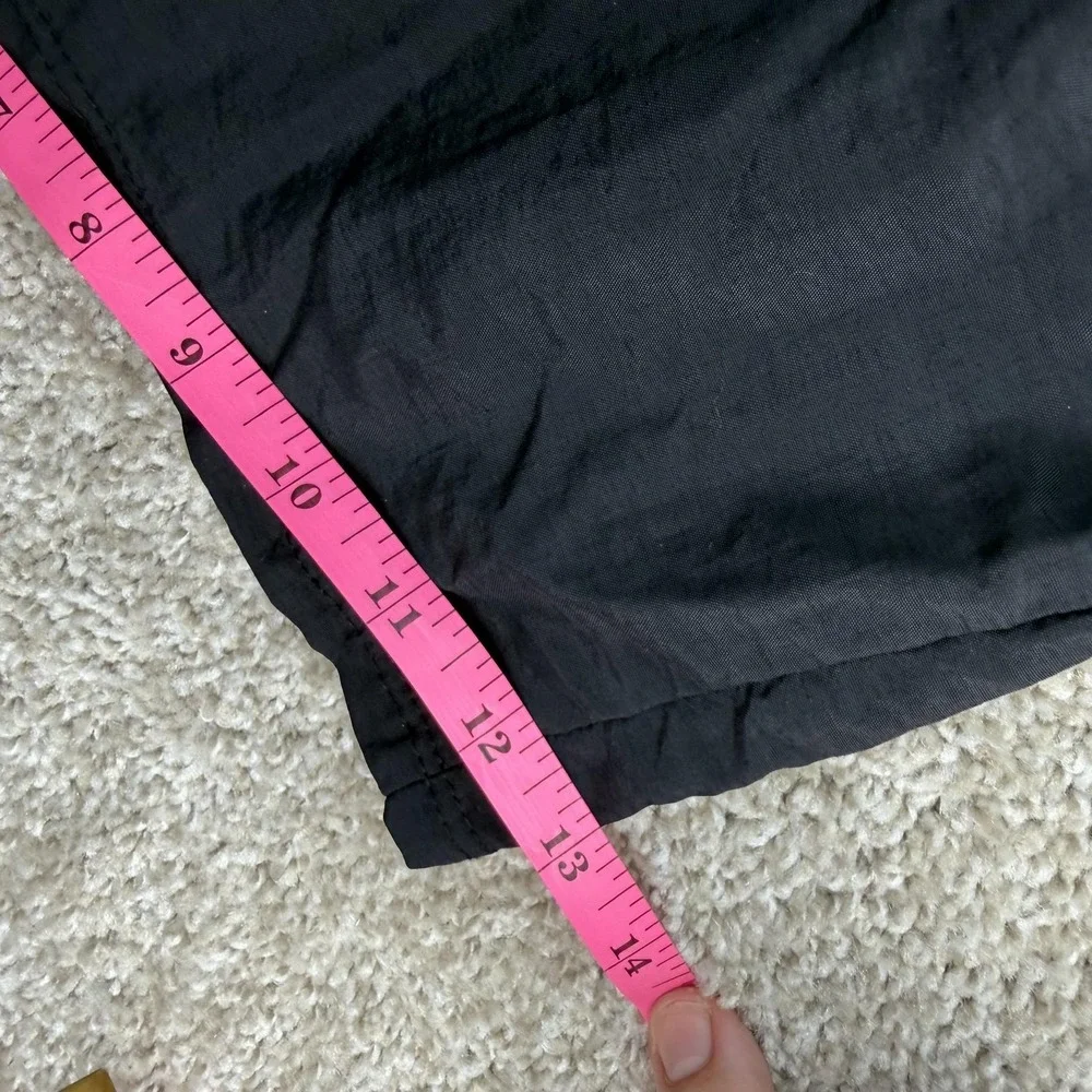 Vintage Sunbird Swim Shorts Mens Large Black Pink Colorblock Nylon Trunks Beach